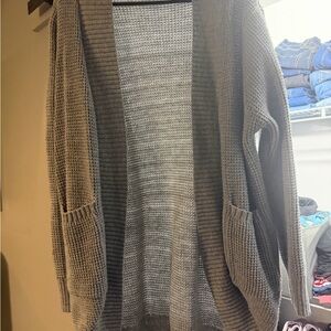 Gray Women's Open-Front Sweater